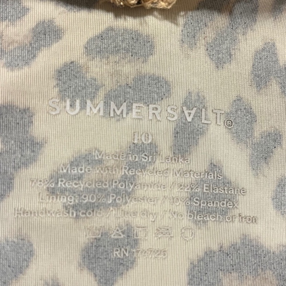 Summersalt The Perfect Wrap One-Piece Swimsuit Leopard Print Black Size 10 - Picture 6 of 8